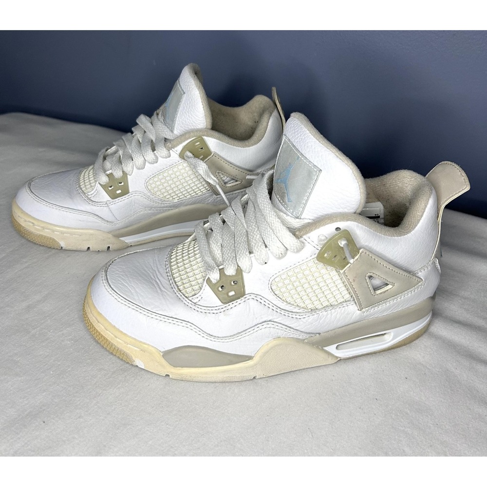 Jordan 4 Retro Linen Sand Shoes Youth Size 5Y White Air Jordan 487724-118